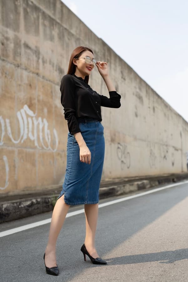 Saia Jeans Midi